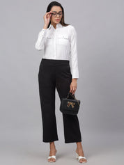 Women White Solid Shirt - JNS_2001White_XS