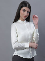 Women White Solid Shirt Style Top - JNT_2015White_XS