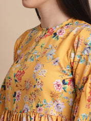 women Yellow Printed A-Line Dress - JND_1021Yellow_XS