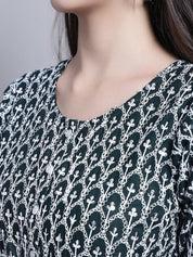 Women's Chikankari & Sequins Work Empire Top - JNT_2016Olive_XS