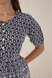 Women's Chikankari & Sequins Work Empire Top - JNT_2016Navy_XS