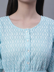 Women's Chikankari Work Empire Top - JNT_2011Sky_XS
