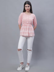 Women's Chikankari Work Empire Top - JNT_2011Orange_XS