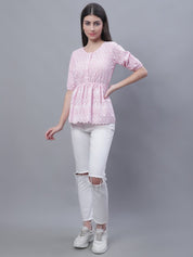 Women's Chikankari Work Empire Top - JNT_2011Pink_XS