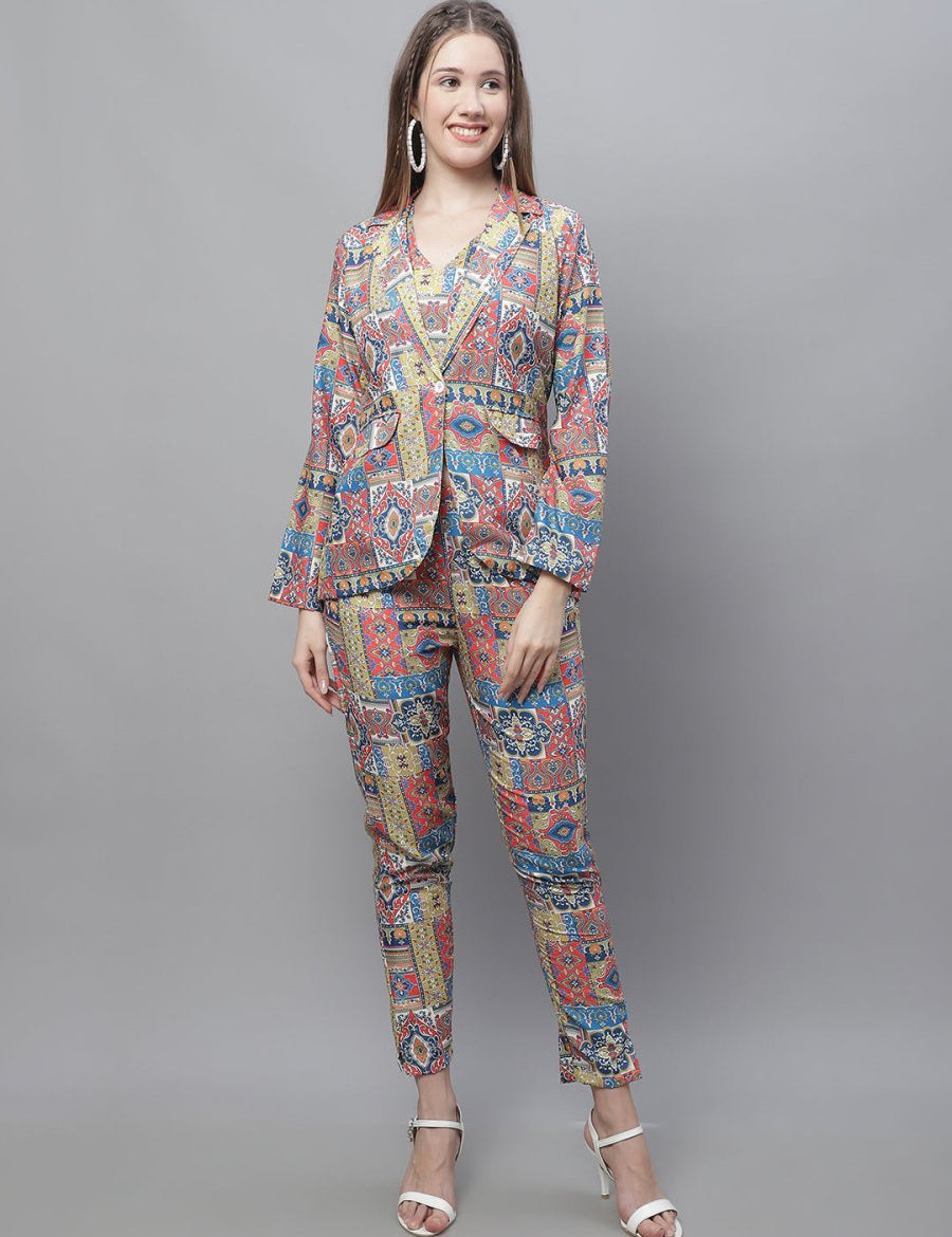 Women's Digital Printed Crop Top and Jacket Set - JNCS_3007Multi_XS