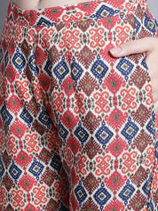 Women's Digital Printed Crop Top and Jacket Set - JNCS_3007Red_XS