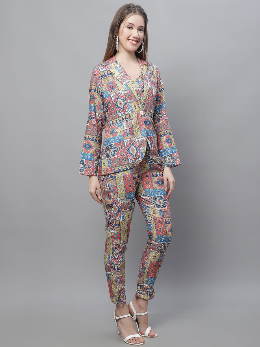 Women's Digital Printed Crop Top and Jacket Set - JNCS_3007Multi_XS
