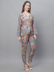 Women's Digital Printed Crop Top and Jacket Set - JNCS_3007Multi_XS