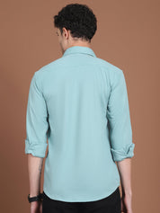 Woven Design Casual Shirt For Men - SF_9026Pista_S