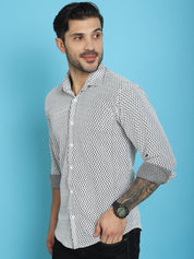 Woven Design Cotton Shirt for Men - SF_917White_S