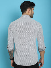 Woven Design Cotton Shirt for Men - SF_917White_S