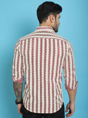 Woven Design Cotton Shirt for Men - SF_917Maroon_S