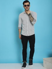 Woven Design Cotton Shirt for Men - SF_917White_S