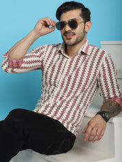 Woven Design Cotton Shirt for Men - SF_917Maroon_S