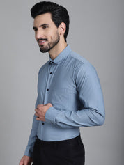 Woven Design Formal Shirt - SF_905Grey_S