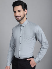 Woven Design Formal Shirt - SF_905Steel-Grey_S