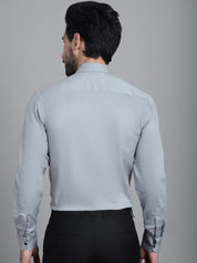 Woven Design Formal Shirt - SF_905Steel-Grey_S