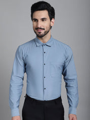 Woven Design Formal Shirt - SF_905Grey_S