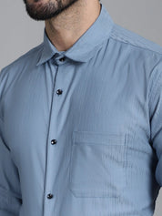 Woven Design Formal Shirt - SF_905Grey_S