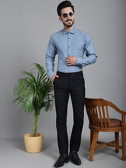 Woven Design Formal Shirt - SF_905Grey_S
