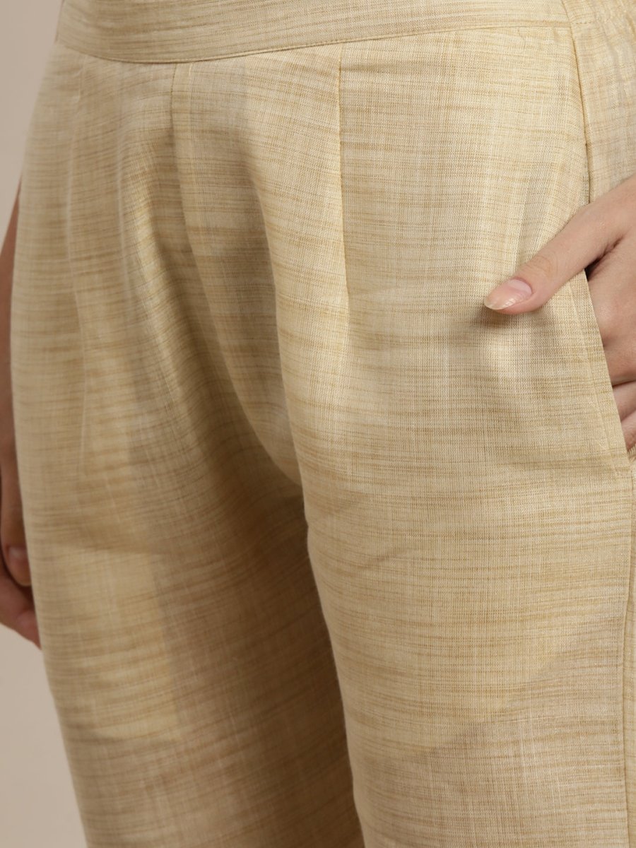 Yoke Design Cotton Women Silk Kurta with Trousers & Dupatta - JOKS_D35G_1465_Green_S