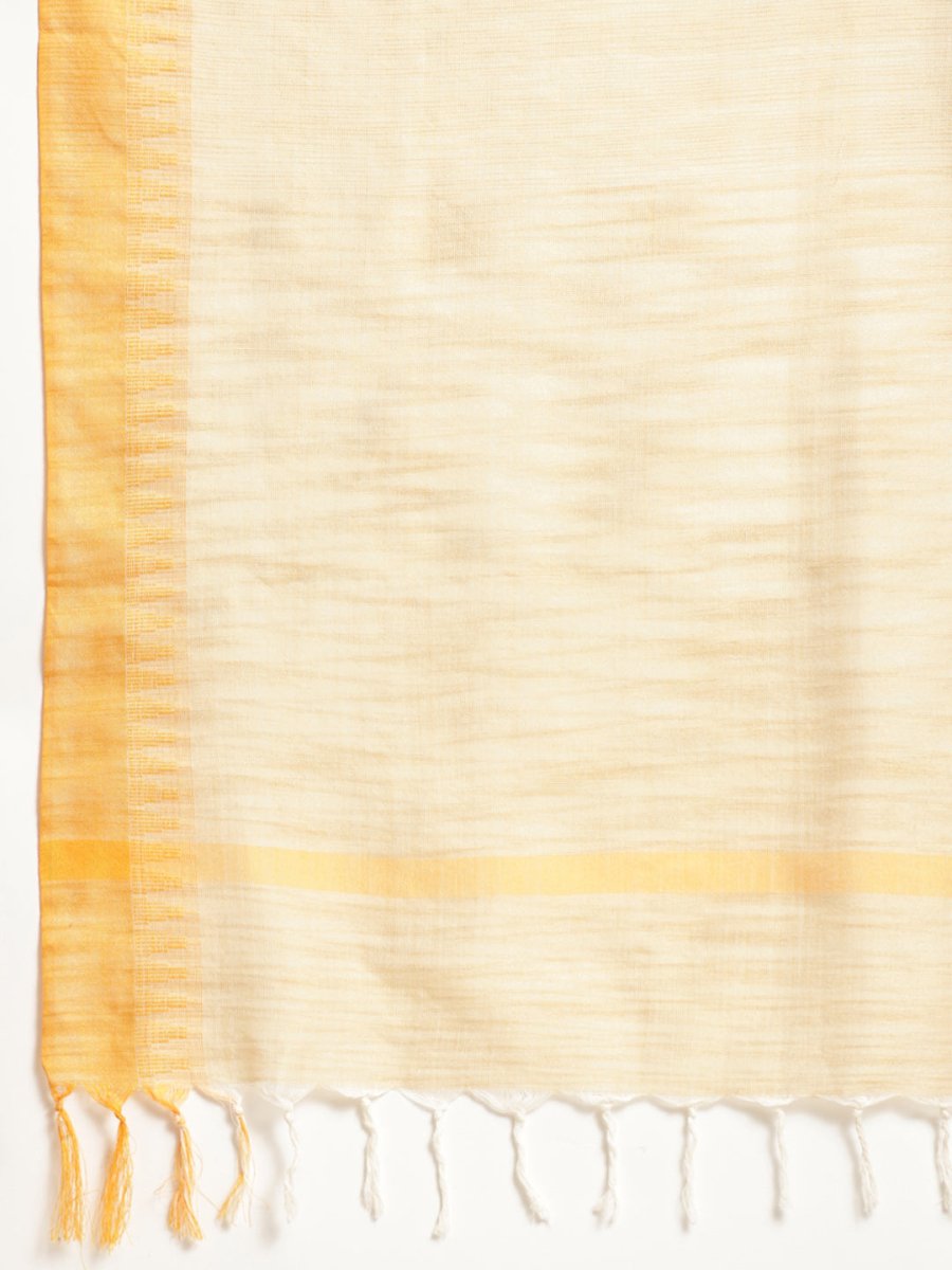 Yoke Design Cotton Women Silk Kurta with Trousers & Dupatta - JOKS_D35Y_1465_Yellow_S
